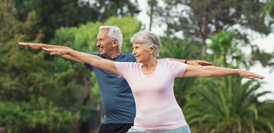 Adults and seniors exercising