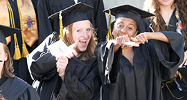 Two students excited about graduating 