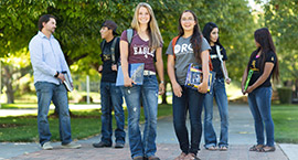 students on campus