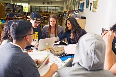 students studying in a group