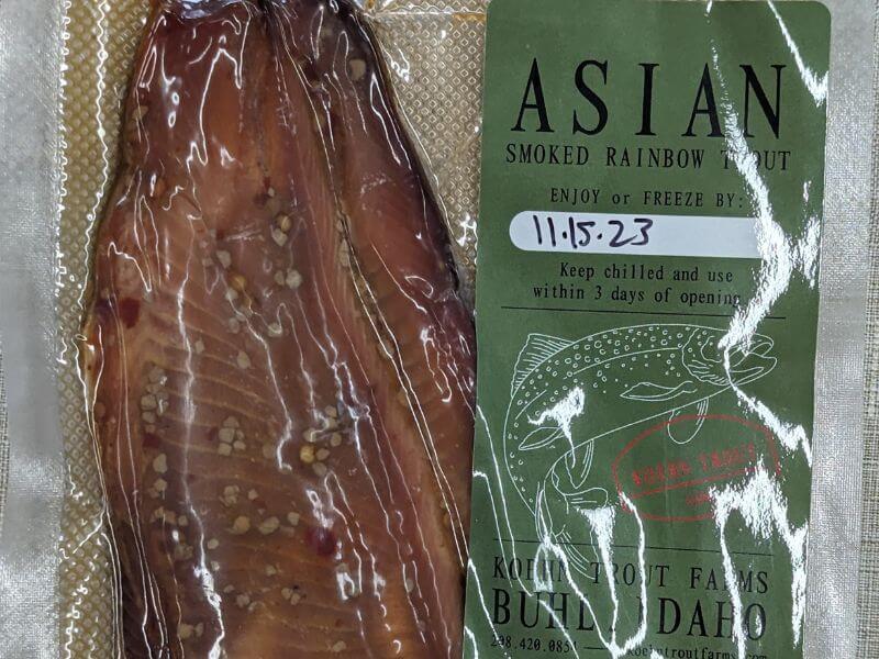 smoked trout in a package 
