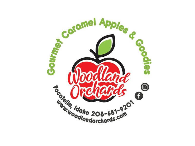 woodland orchards logo, it's an apple