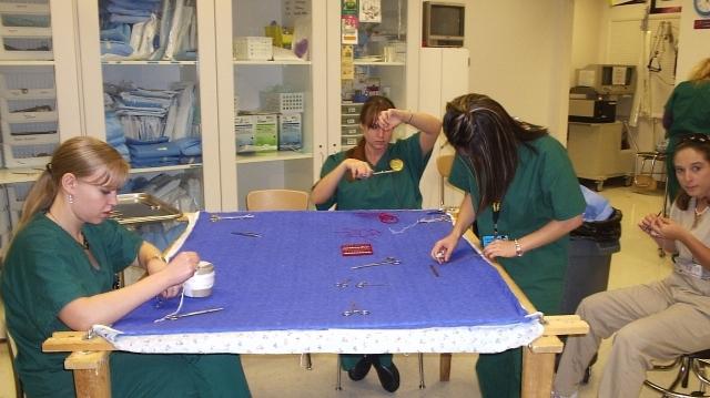 Learning knot tying by quilting