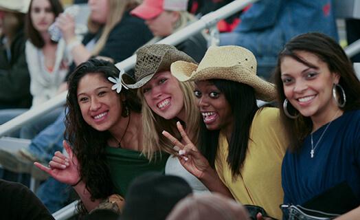 students attending a rodeo event