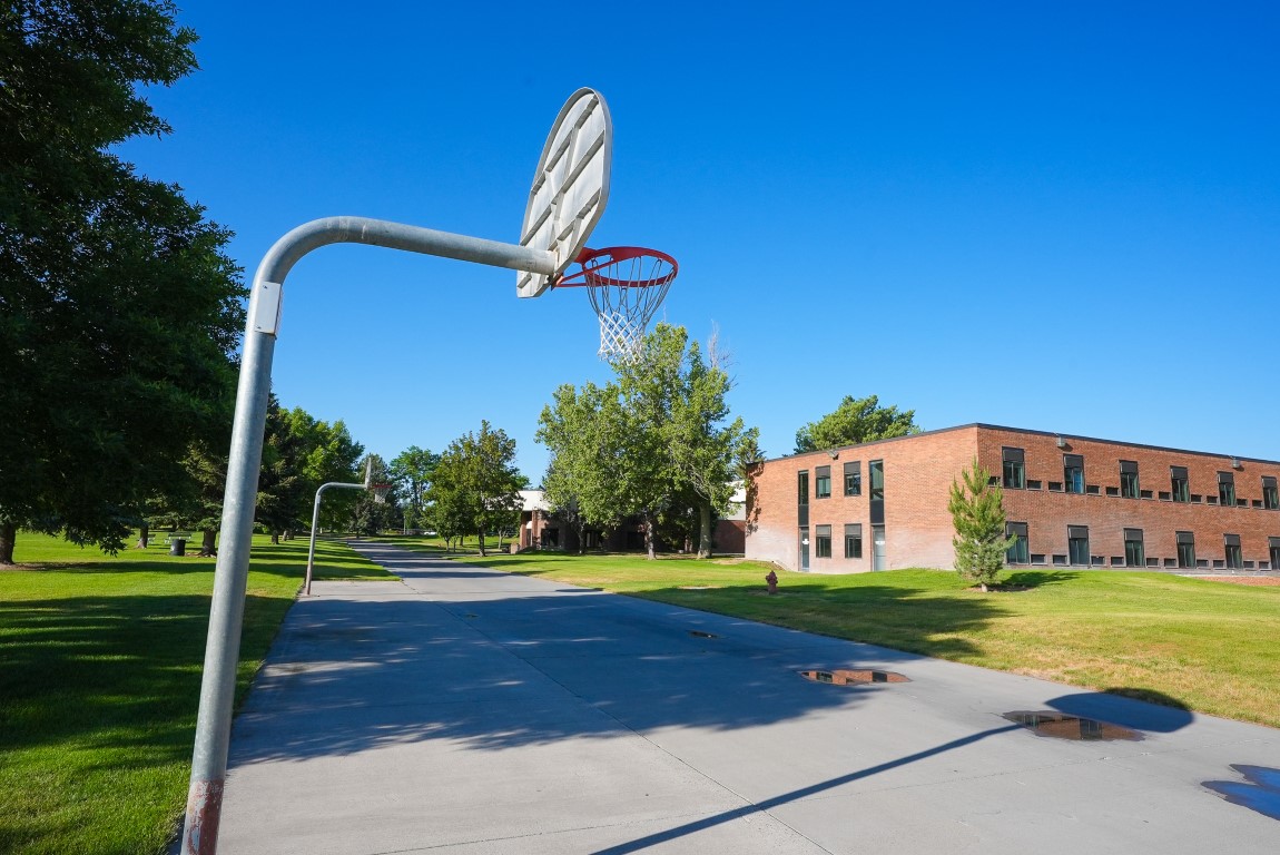 Basketball hoops at the dorms