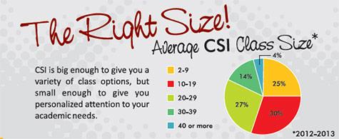 average csi class size chart