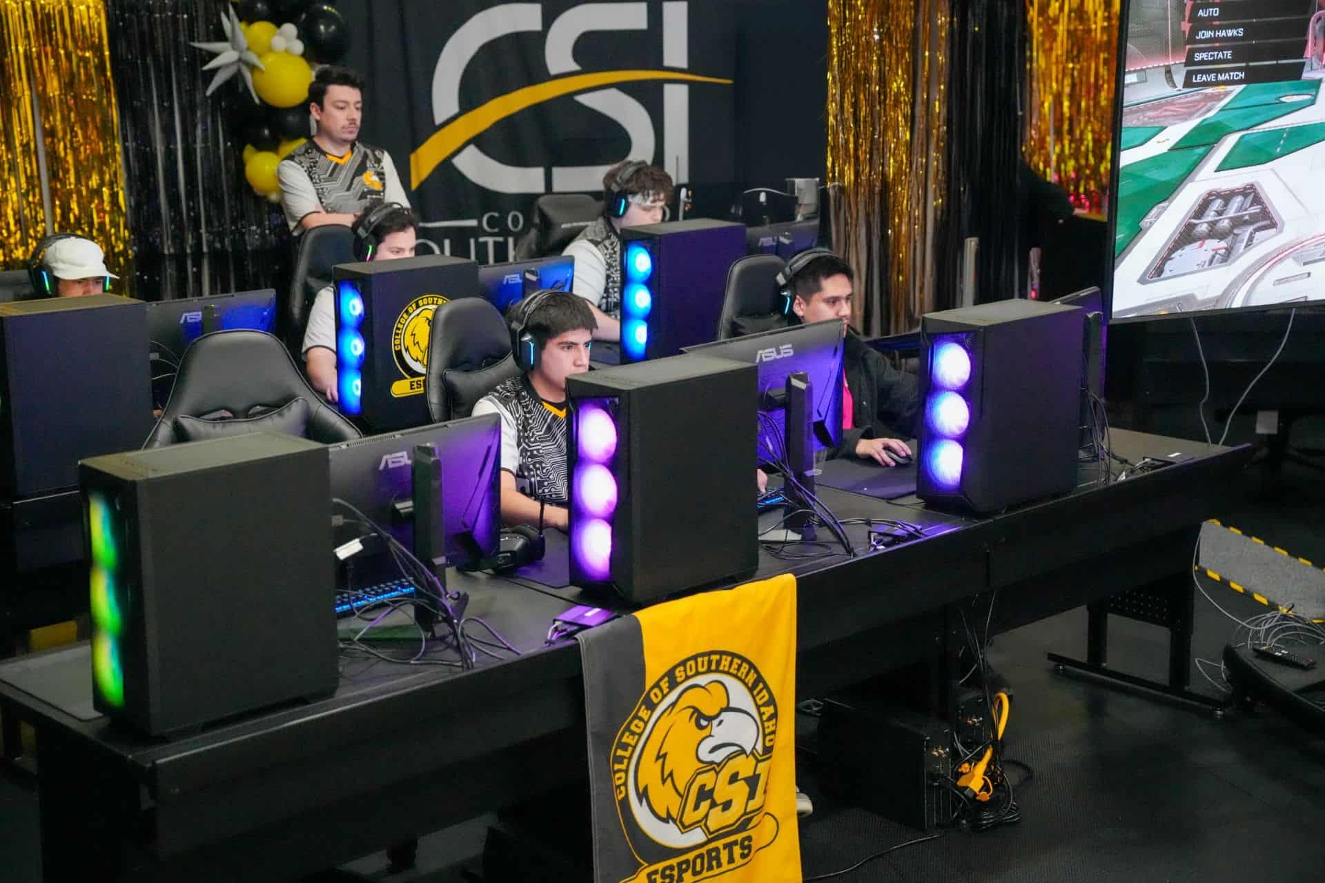 Students Playing Video Games at the CSI Esports Arena