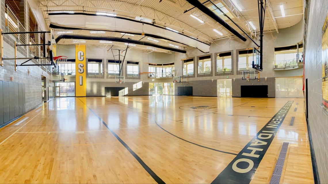 Large basketball court inside Recreation Center