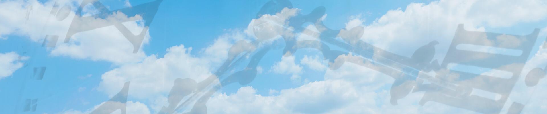 clear blue skies with clouds