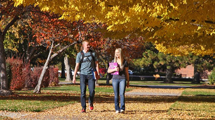 students walking