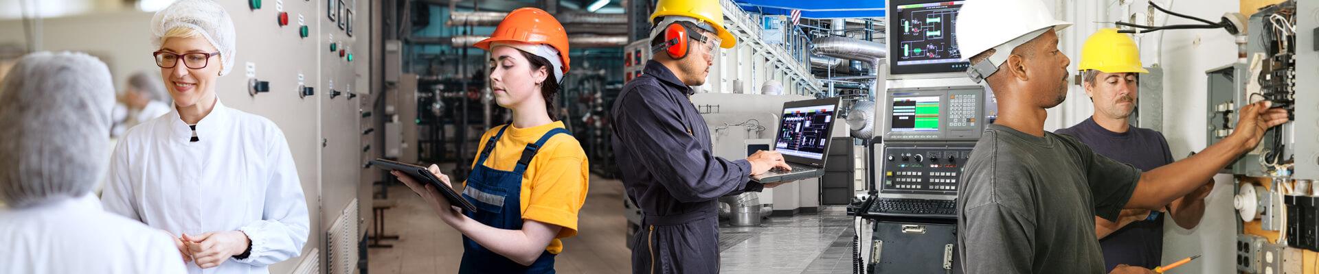 Apprentices working on technology