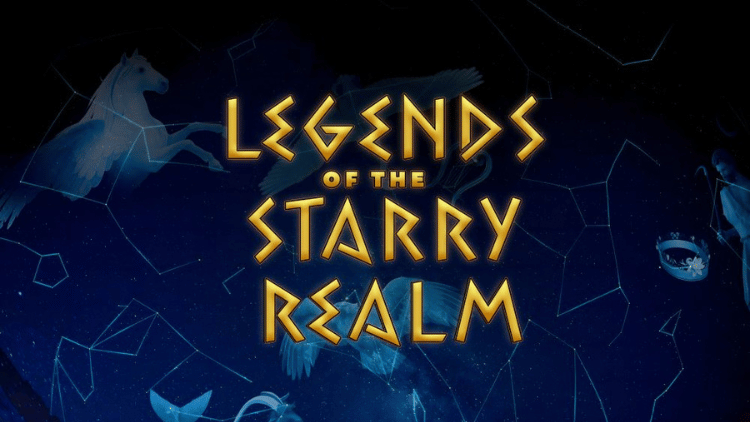 Greek text that says Legends of the Starry Realms